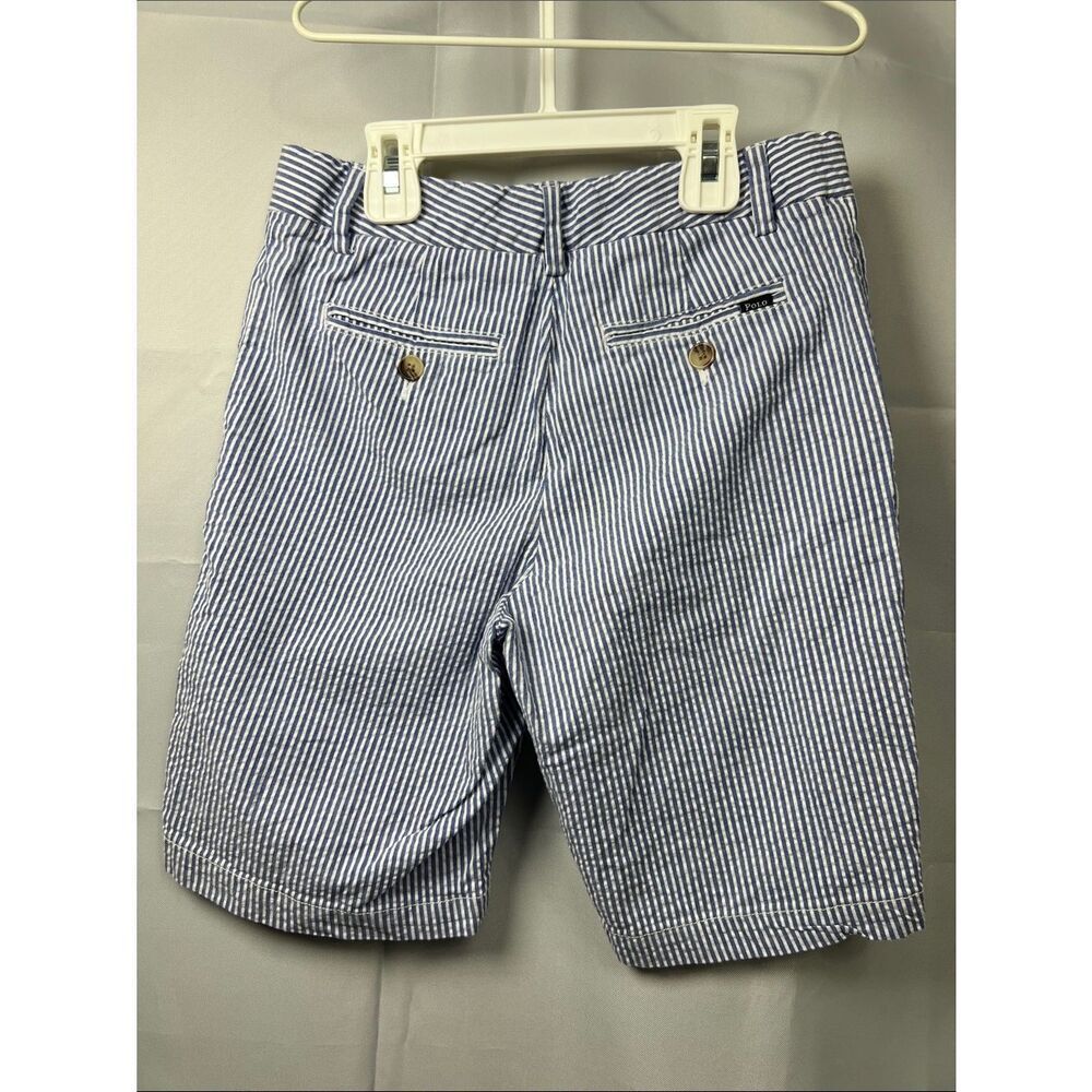 Polo Ralph Lauren blue And white stripe searsucker shorts size 10 - Picture 6 of 12